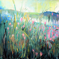 LILIES BY THE BAY  by Bansri Chavda - search and link Fine Art with ARTdefs.com