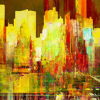 Reflection of a city by Joe Ganech - search and link Fine Art with ARTdefs.com