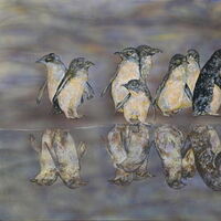 Penguin reflections by Susan Willemse - search and link Fine Art with ARTdefs.com