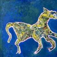 Dancing Wolf Growling by Arthur Secunda - search and link Fine Art with ARTdefs.com