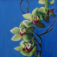 Green Orchid Painting by Mara Sfara - search and link Fine Art with ARTdefs.com
