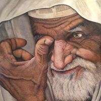 Muslim man by Allan Skriloff - search and link Fine Art with ARTdefs.com