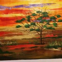African Landscape by Premila Singh - search and link Fine Art with ARTdefs.com