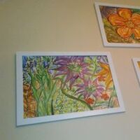 Anti S. A. D. 1,2, and 3 (displayed as a trio wall brightening group) by Susan Royer - search and link Fine Art with ARTdefs.com