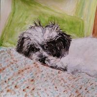 Bella Mon Chiot Precieux by Susan Royer - search and link Fine Art with ARTdefs.com