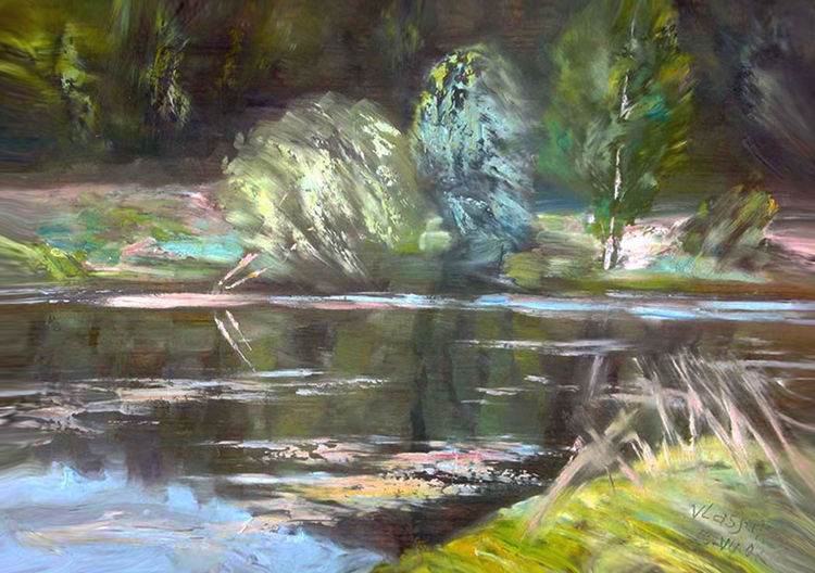 On the river by Alexander Vlasyuk - search and link Fine Art with ARTdefs.com