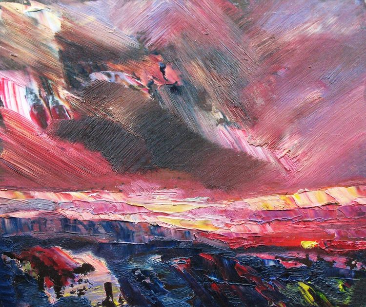 Evening sunset by Alexander Vlasyuk - search and link Fine Art with ARTdefs.com