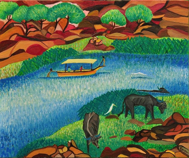 Narmada River by Virginia Ersego - search and link Fine Art with ARTdefs.com