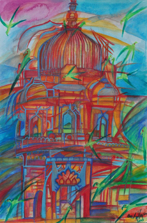 Pappagalli di Orchha by Virginia Ersego - search and link Fine Art with ARTdefs.com