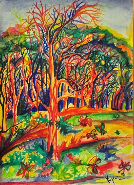 Psychedelic Jungle by Virginia Ersego - search and link Fine Art with ARTdefs.com