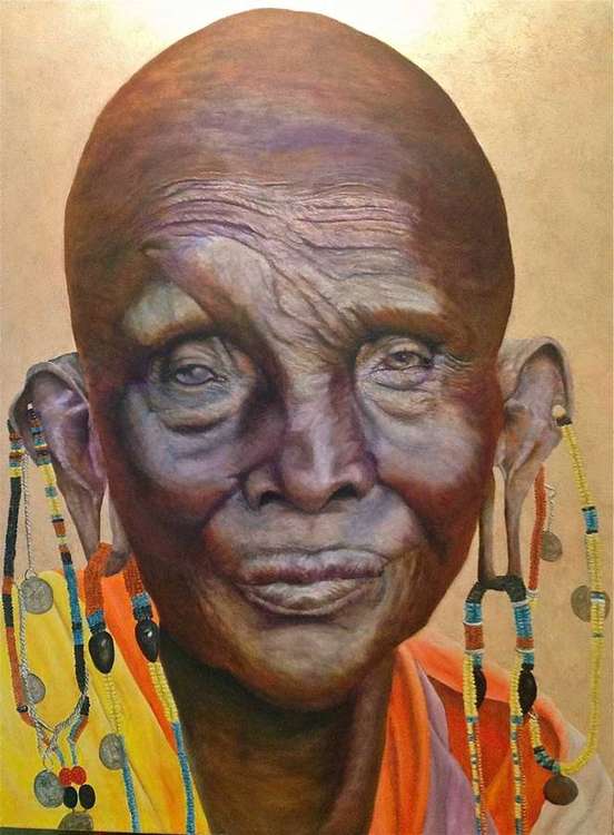 African woman  by Allan Skriloff - search and link Fine Art with ARTdefs.com