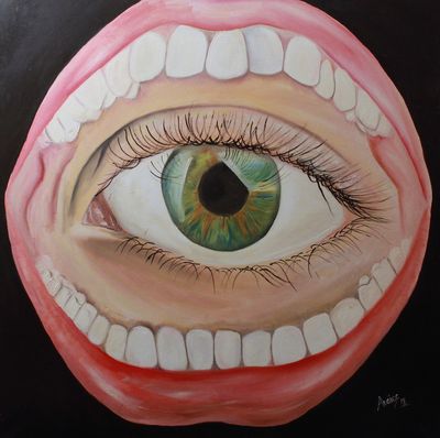 Can the words eat the looks? by Audra Diaz - search and link Fine Art with ARTdefs.com