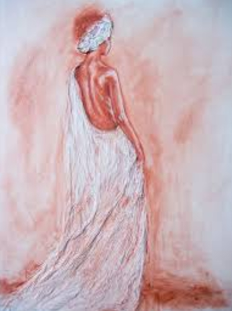 woman in white cloth with head wrap by Bianca Franklin - search and link Fine Art with ARTdefs.com