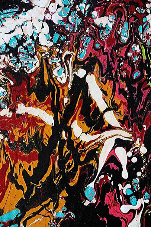 Dancing at Burningman by Caroline Vis Dutch Dripping Artist - search and link Fine Art with ARTdefs.com