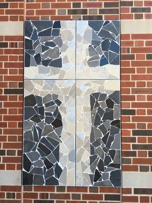Broken Tiles Cross by Carol Fleming - search and link Fine Art with ARTdefs.com