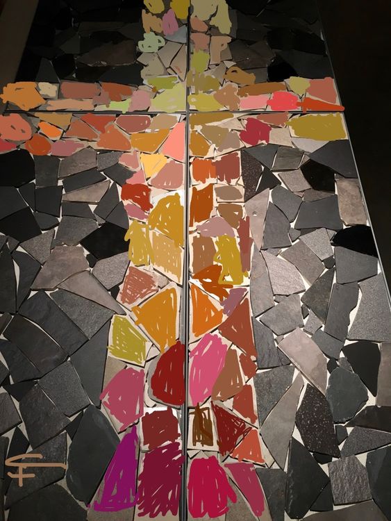 Broken Tiles Cross by Carol Fleming - search and link Fine Art with ARTdefs.com