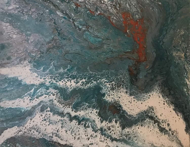 Fluid Ocean Shores by Divina Clark - search and link Fine Art with ARTdefs.com