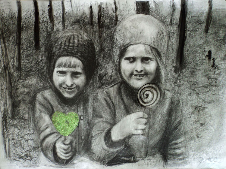 two sisters in a wood by Giuditta-R - search and link Fine Art with ARTdefs.com