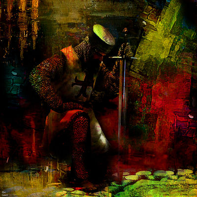 The prayer of the Knight Templar by Joe Ganech - search and link Fine Art with ARTdefs.com