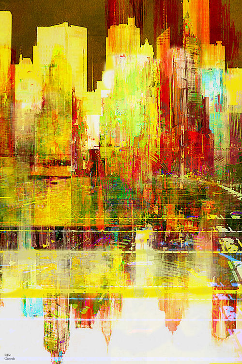 Reflection of a city by Joe Ganech - search and link Fine Art with ARTdefs.com