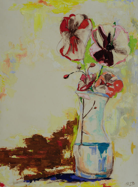 Still Life with Cockeyed Vase by Margaret Brown - search and link Fine Art with ARTdefs.com
