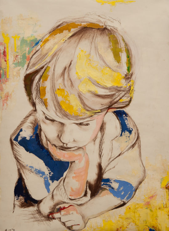 Little Man Thinking by Margaret Brown - search and link Fine Art with ARTdefs.com