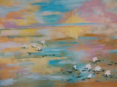 Water Lillies by Premila Singh - search and link Fine Art with ARTdefs.com