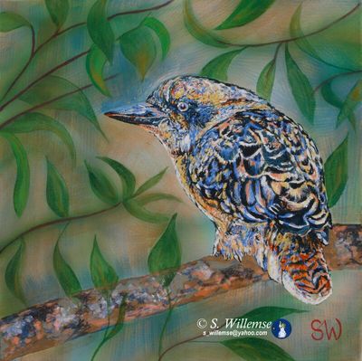 Grumpy Kookaburra by Susan Willemse - search and link Fine Art with ARTdefs.com