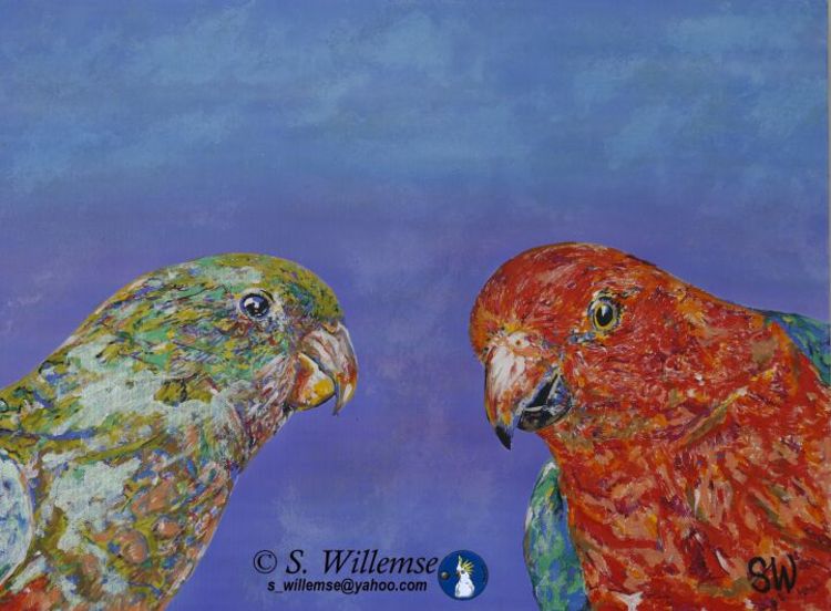King Parrots by Susan Willemse - search and link Fine Art with ARTdefs.com