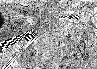 ink chaos by Graham edward rhodes - search and link Fine Art with ARTdefs.com