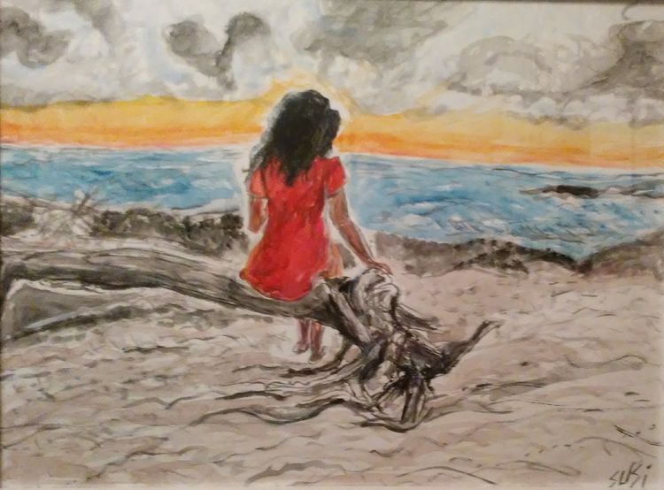 Driftwood Girl by Susan Royer - search and link Fine Art with ARTdefs.com