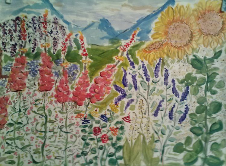 First Mountain Garden by Susan Royer - search and link Fine Art with ARTdefs.com