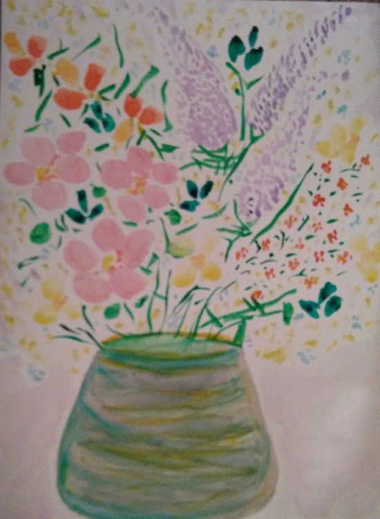 Light Green and Yellow Vase by Susan Royer - search and link Fine Art with ARTdefs.com