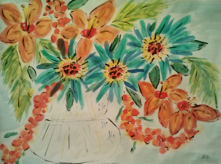 Flowerpop Vase by Susan Royer - search and link Fine Art with ARTdefs.com
