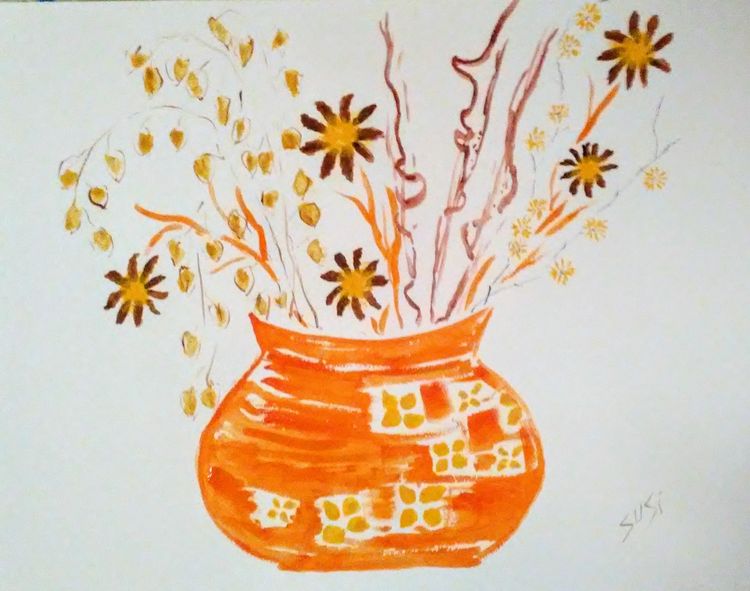 Orange You Glad Vase by Susan Royer - search and link Fine Art with ARTdefs.com
