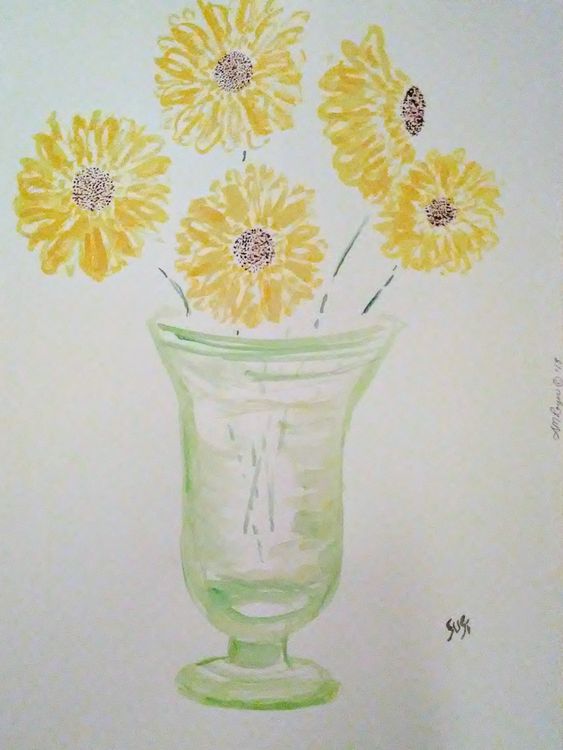 Daisy Vase by Susan Royer - search and link Fine Art with ARTdefs.com