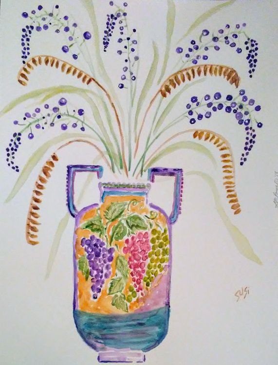 Grapes Vase by Susan Royer - search and link Fine Art with ARTdefs.com