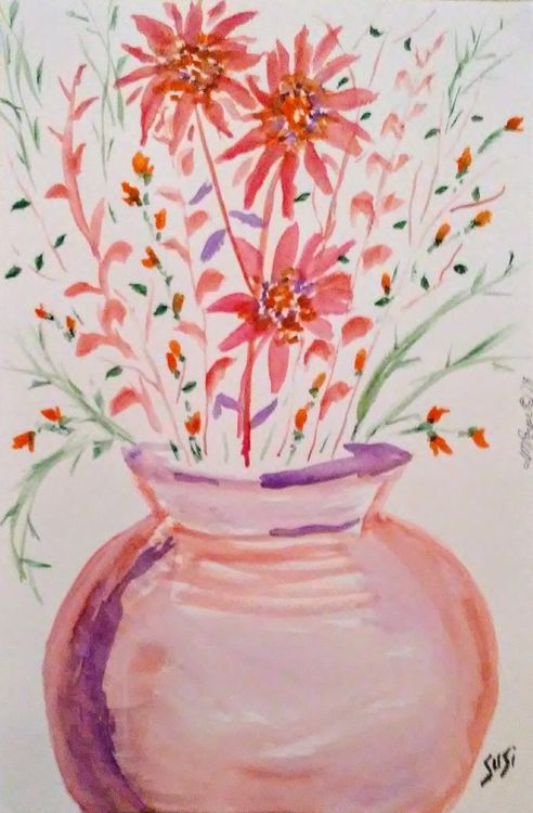 Spraying Vase by Susan Royer - search and link Fine Art with ARTdefs.com